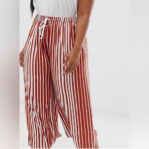 ASOS Design Plus Wide Leg Stripe Pants